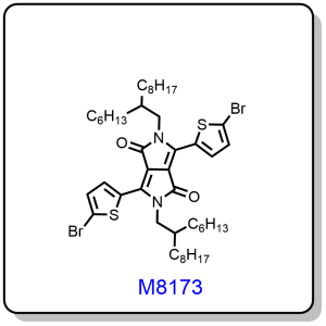 M8173——3,6-bis(5-bromo-2-thienyl)-2,5-bis(2-hexyldecyl)-2,5-dihydropyrrolo[3,4-c]pyrrole-1,4-dione,1000623-98-2