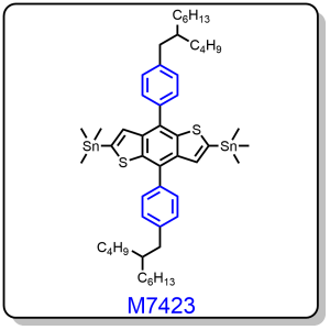 M7423——(4,8-bis(4-(2-butyloctyl)phenyl)benzo[1,2-b:4,5-b']dithiophene-2,6-diyl)bis(trimethylstannane)